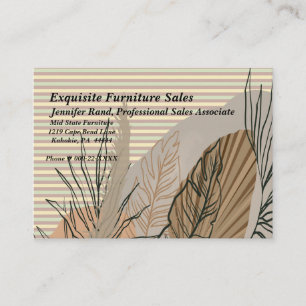 Fall Design with Stripes, Leaves & Plants Business Card