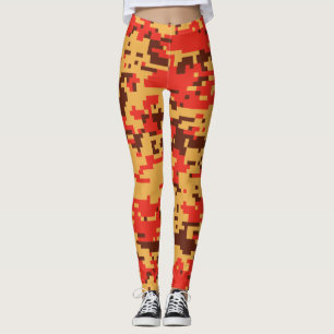 Fall Digital Camo Pattern Leggings