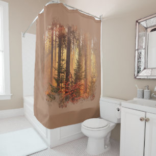 Fall Distressed Sublimation Shower Curtain