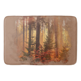 Fall Distressed Sublimation Shower Curtain Bath Mat