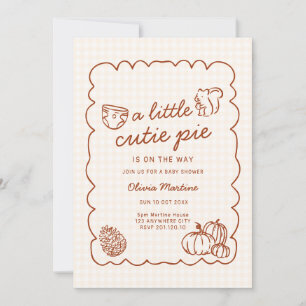 Fall doodle a Little Cutie Pie Baby Shower  Invitation
