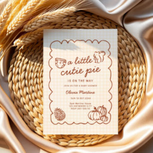 Fall doodle a Little Cutie Pie Baby Shower Invitation