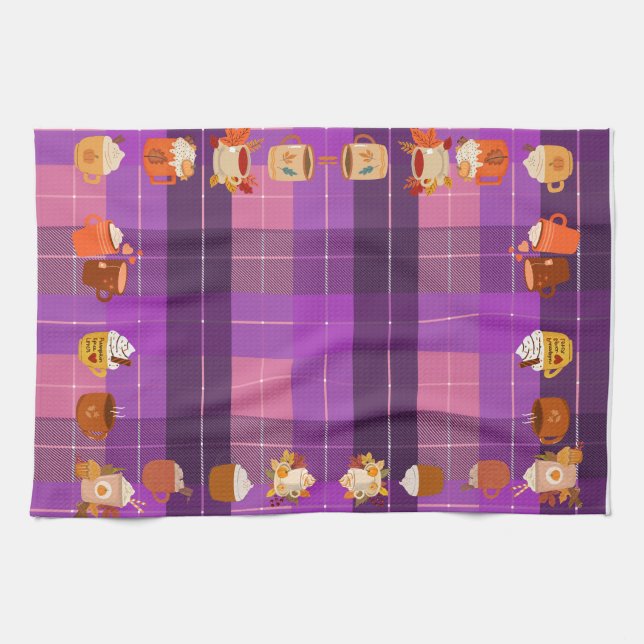 Fall drinks tea towel (Horizontal)