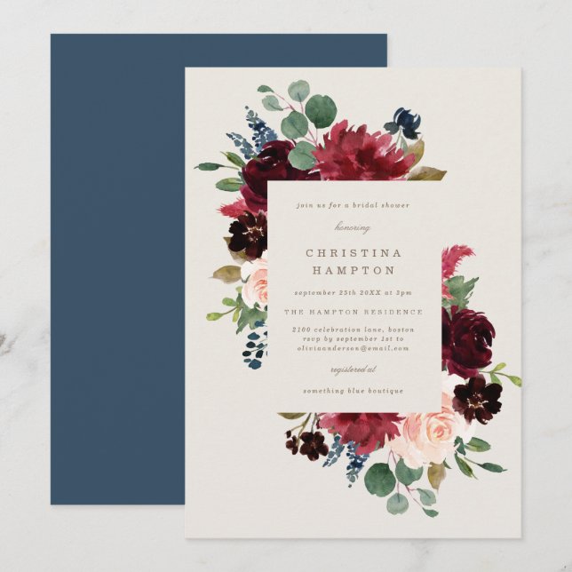 Fall Elegance Bridal Shower Invitation (Front/Back)