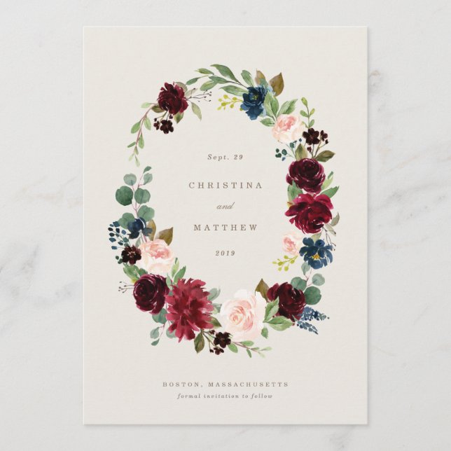 Fall Elegance Save the Date Menu (Front)