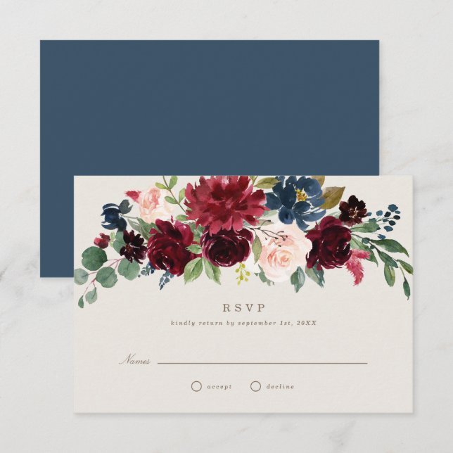 Fall Elegance Wedding RSVP Invitation (Front/Back)
