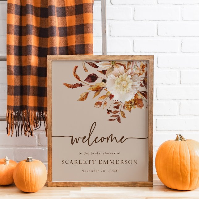 Fall Elegant Bridal Shower Poster (Fall Elegant Bridal Shower Poster
)