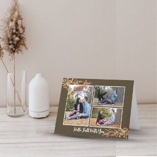 Fall Elegant Photo Collage Folded Greeting Card