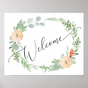 Fall Elegant Pumpkin Welcome Sign