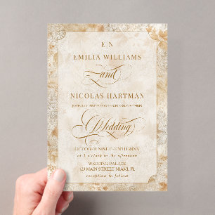 Fall Elegant Romantic Wedding Acrylic Invitations