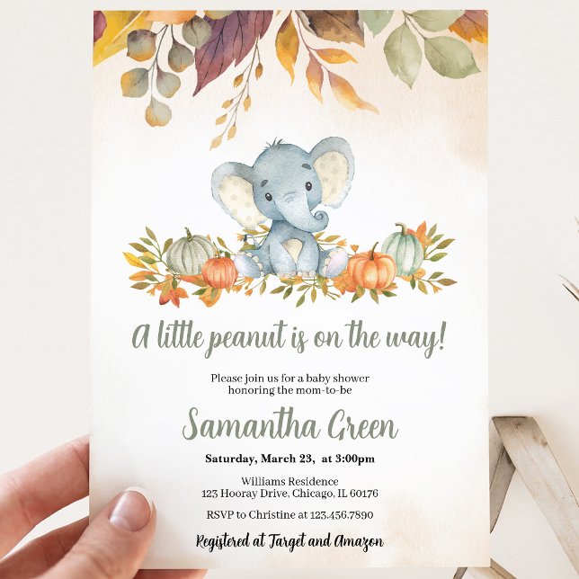 Fall Elephant Baby Shower Invitation (Creator Uploaded)
