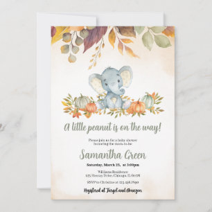 Fall Elephant Baby Shower Invitation