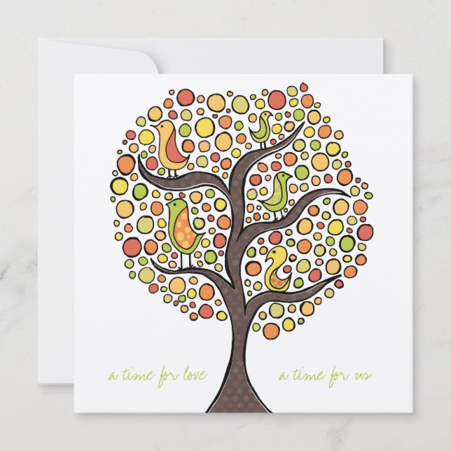 Fall Engagement Autumn Wedding Tree Invitation (Front)