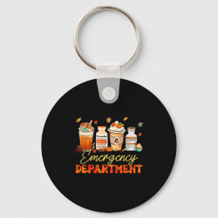 Fall Er Nurse Emergency Room Nurse School Pumpkin  Key Ring