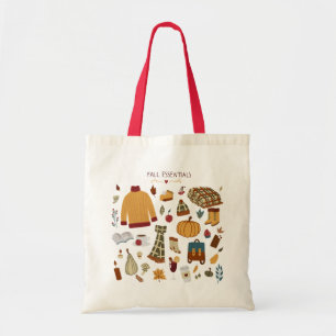 Fall Essentials Digital Drawing Tote Bag