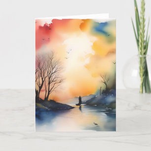 Fall Evening Scene A Holiday Card