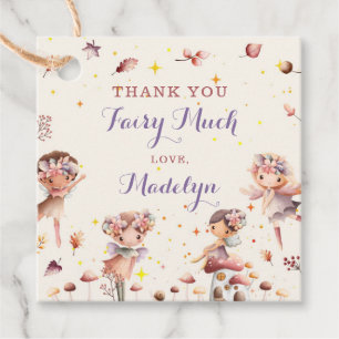 Fall Fairy Birthday Thank You Favour Tags Square