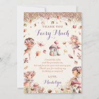 Fall Fairy Girl Birthday Thank You Card
