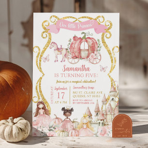 Fall Fairytale Princess Party Pumpkin Carriage Invitation