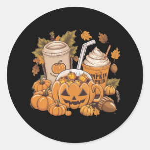 Fall Family Halloween Thanksgiving Cute Autumn Classic Round Sticker