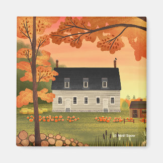 Fall Farmhouse Autumn Pumpkin Patch Magnet