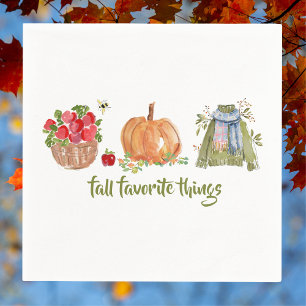 Fall Favorite Things Apples, Pumpkin, Sweater  Napkin