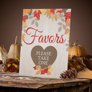 Fall Favour Bridal or Wedding Pedestal Sign