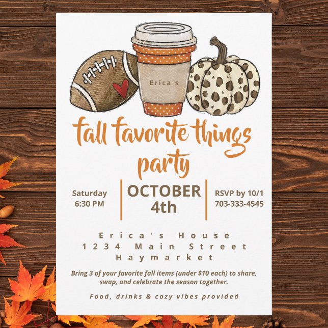 Fall Favourite Things Party Football Latte Pumpkin (Creator Uploaded)