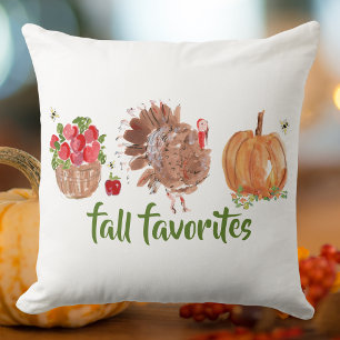Fall Favourites Apples Pumpkin Turkey  Cushion