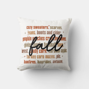 Fall Favourites Word Art Cushion
