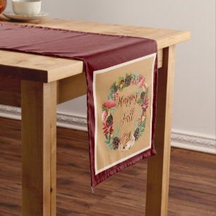 Fall fawn and nature with customisable text medium table runner