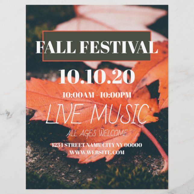 Fall Festival Party Flyer Poster (Front)