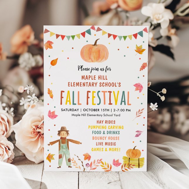 Fall Festival Pumpkin Leaf Invitation (Creator Uploaded)