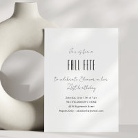 Fall Fête Minimalist 21st Birthday Party White