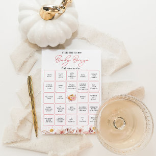 Fall Find the Guest Bingo Baby Shower Game Card