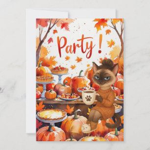 Fall Flannel & Fizz Friendsgiving Party  Invitation