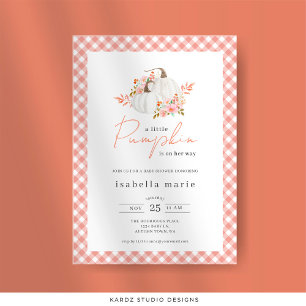 Fall Floral A Little Pumpkin Baby Shower Invitation