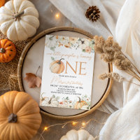 Fall Floral Autumn Baby Girl Party Invite