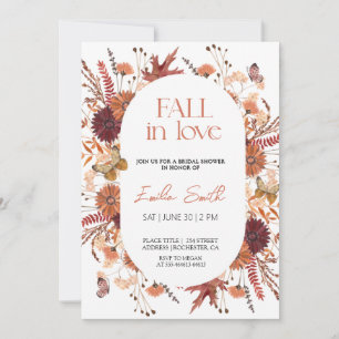 Fall Floral Autumn  Bridal shower Invitation