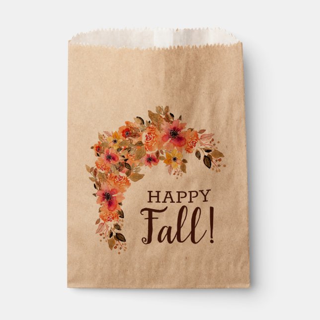 Fall Floral Autumn Swag Party Favour Bags (Front)