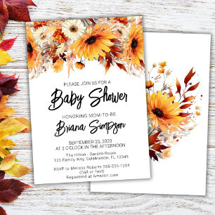 Fall Floral Baby Shower Invitation