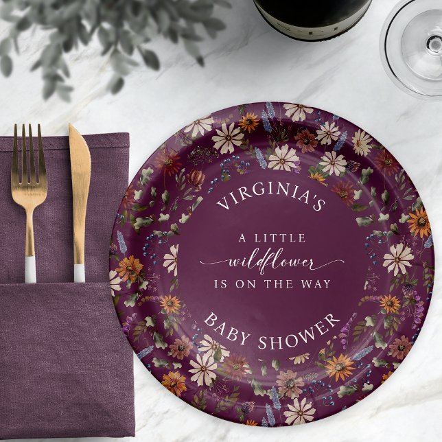 Fall Floral Baby Shower Paper Plate (Fall Floral Baby Shower Paper Plates
)