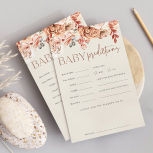 Fall Floral Baby Shower Predictions Game Sheet