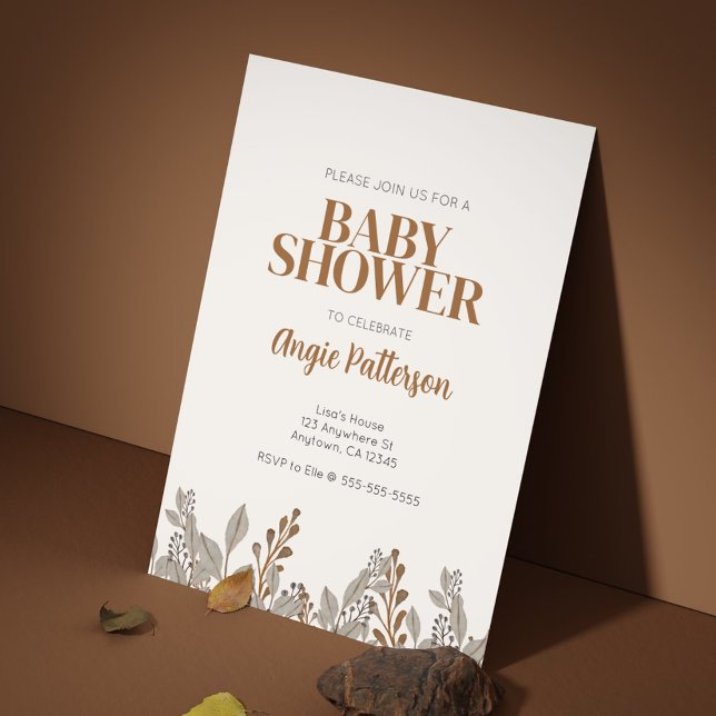 Fall Floral Boho Baby Shower Invitation (Creator Uploaded)
