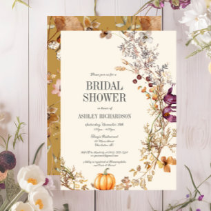 Fall Floral Boho Bridal Shower Invitation