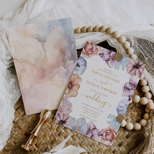 Fall Floral Boho Elegant Wedding  Invitation