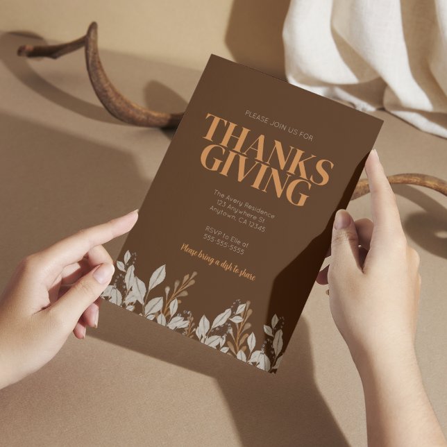 Fall Floral Boho Thanksgiving Invitation (Creator Uploaded)