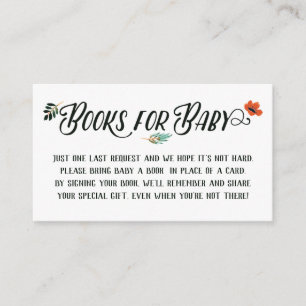Fall Floral Books For Baby Enclosure Card