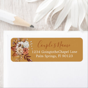 Fall Floral Bouquet on Gold Label