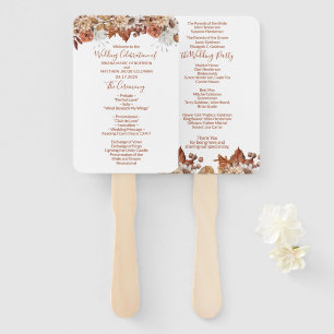 Fall Floral Bouquet White Wedding Hand Fan